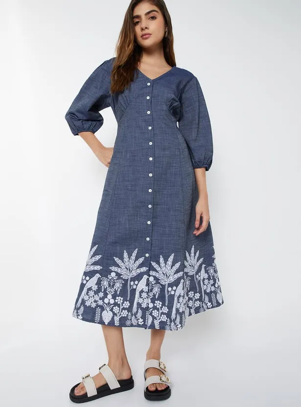 Women Embroidered A-line Dress